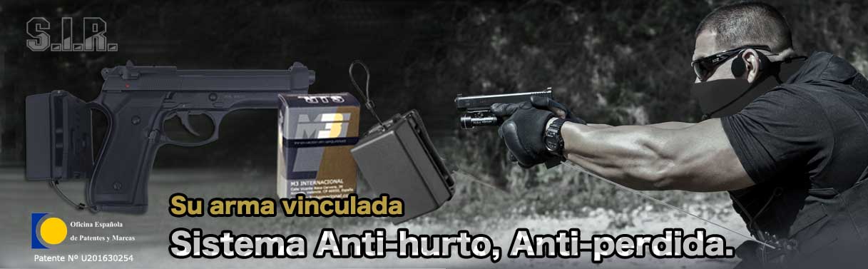 S.I.R  (Sistema integral de retencin) cable de acero retractil vinculante para armas de fuego